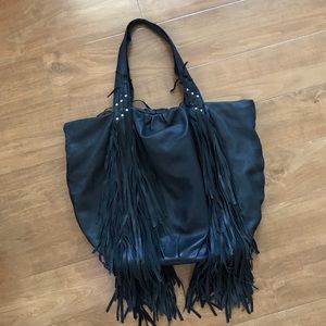 All Saints fringe boho bag